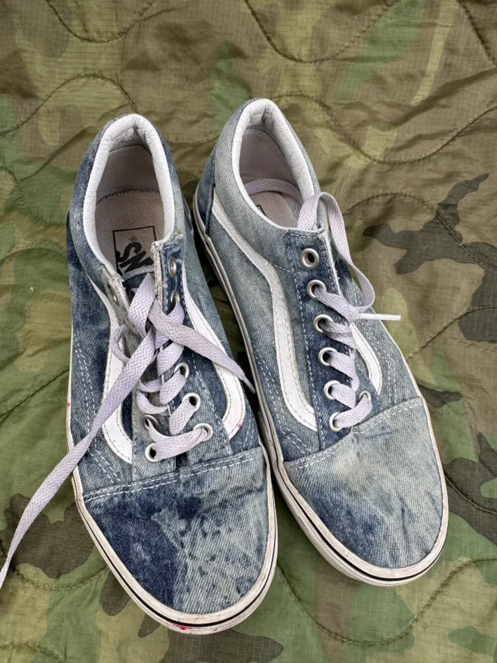Vans Old Skool Sneakers Acid Wash Denim - Wmn 7.5